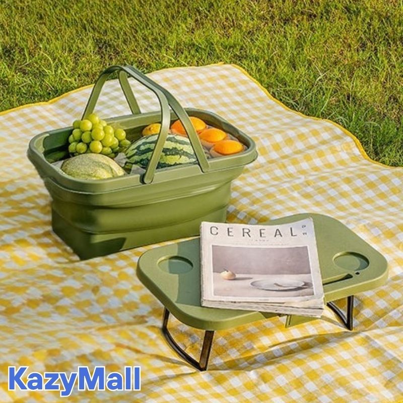 سلة تخزين متعددة الاستخدامات قابلة للطي للتخييم والنزهات