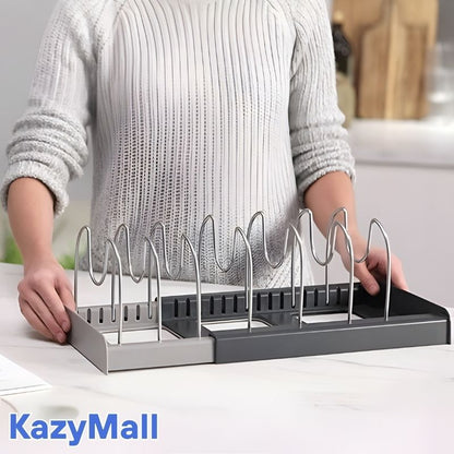 منظّم المطبخ قابل للتوسيع لترتيب الأواني وتوفير المساحة