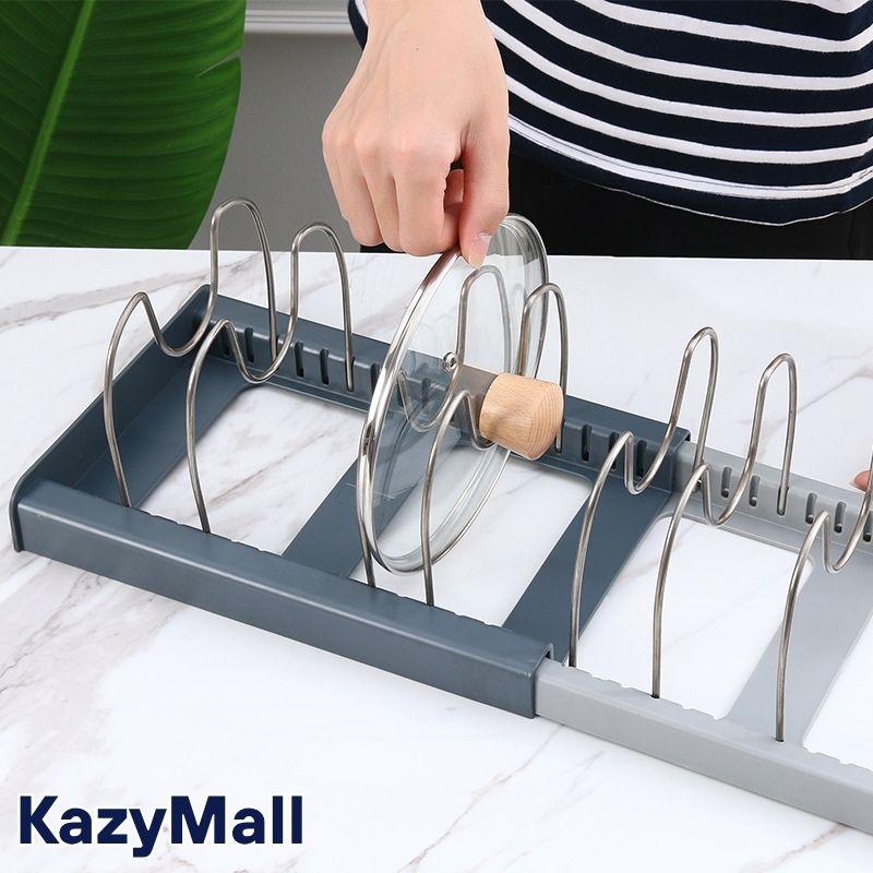 منظّم المطبخ قابل للتوسيع لترتيب الأواني وتوفير المساحة