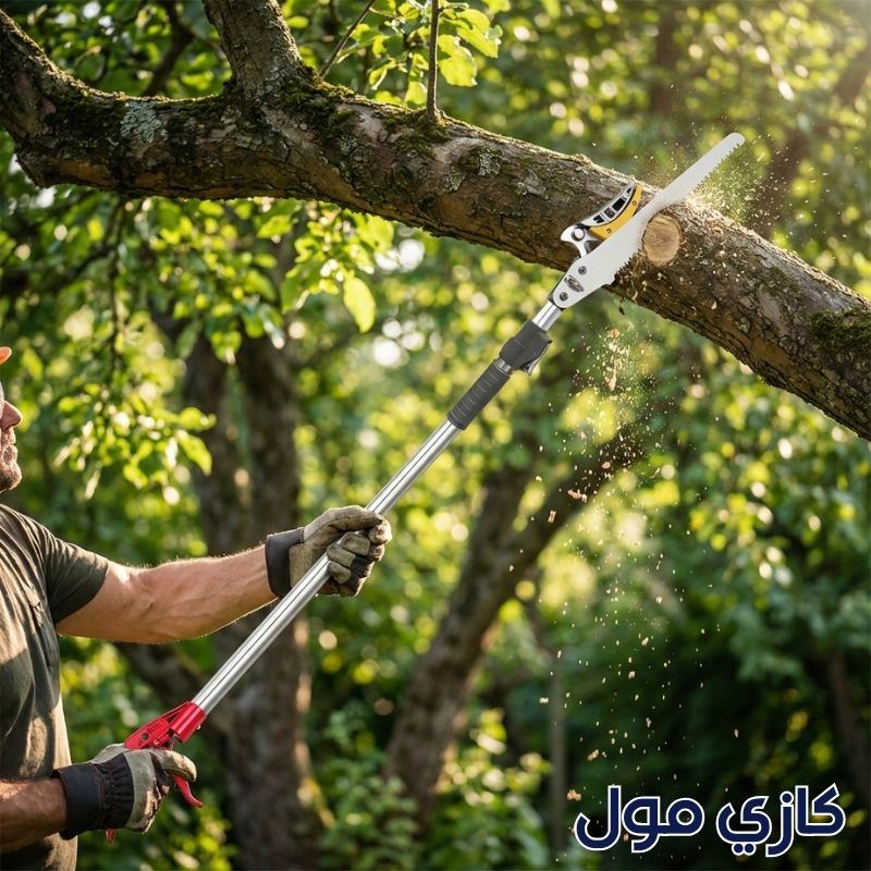 مقص تقليم الأشجار قابل للتمديد مع منشار مدمج